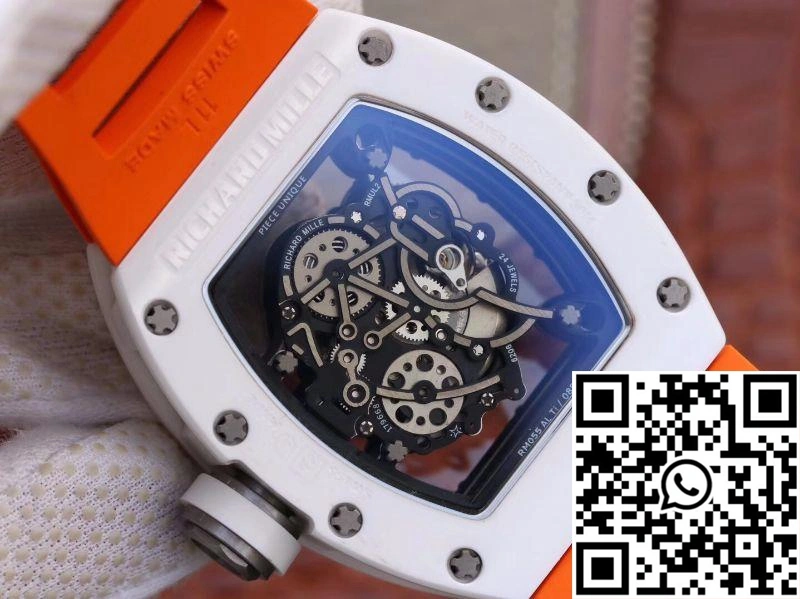 SunProtective Richard Mille RM055 Skeleton Dial Orange Strap KV Factory V 2439