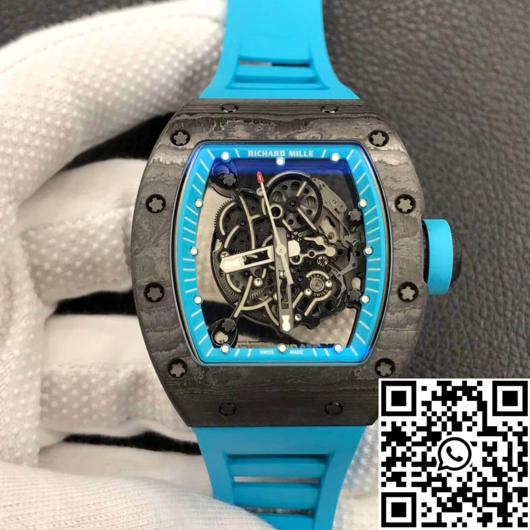 Comfortable Richard Mille RM055 ZF Factory Blue Rubber Strap 2403