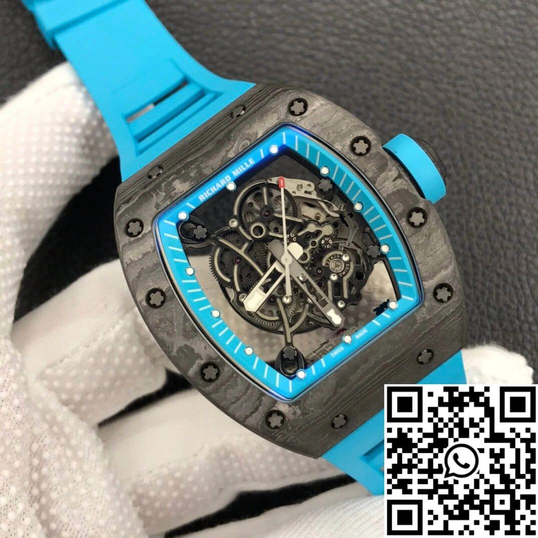 Comfortable Richard Mille RM055 ZF Factory Blue Rubber Strap 2403