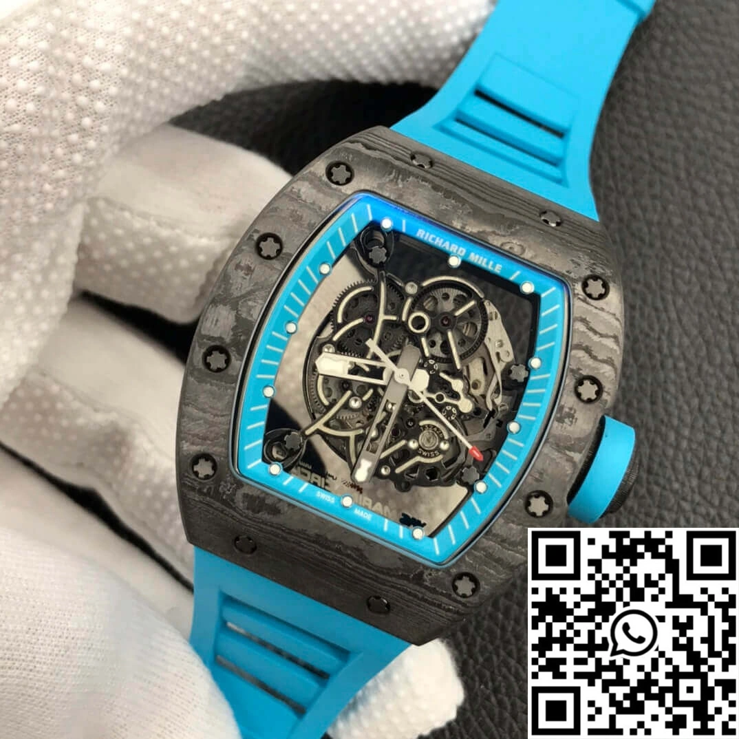 Comfortable Richard Mille RM055 ZF Factory Blue Rubber Strap 2403