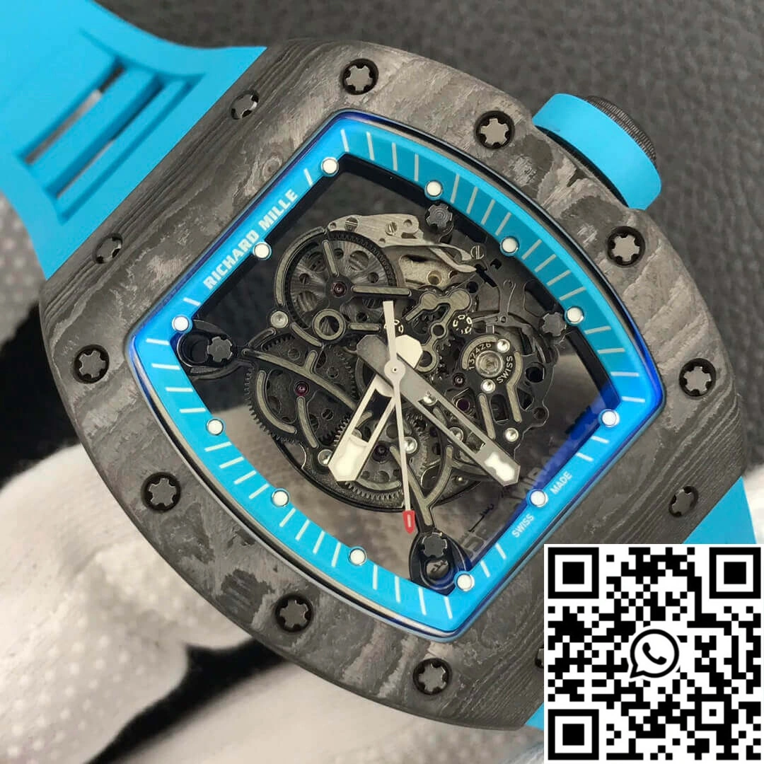 Comfortable Richard Mille RM055 ZF Factory Blue Rubber Strap 2403