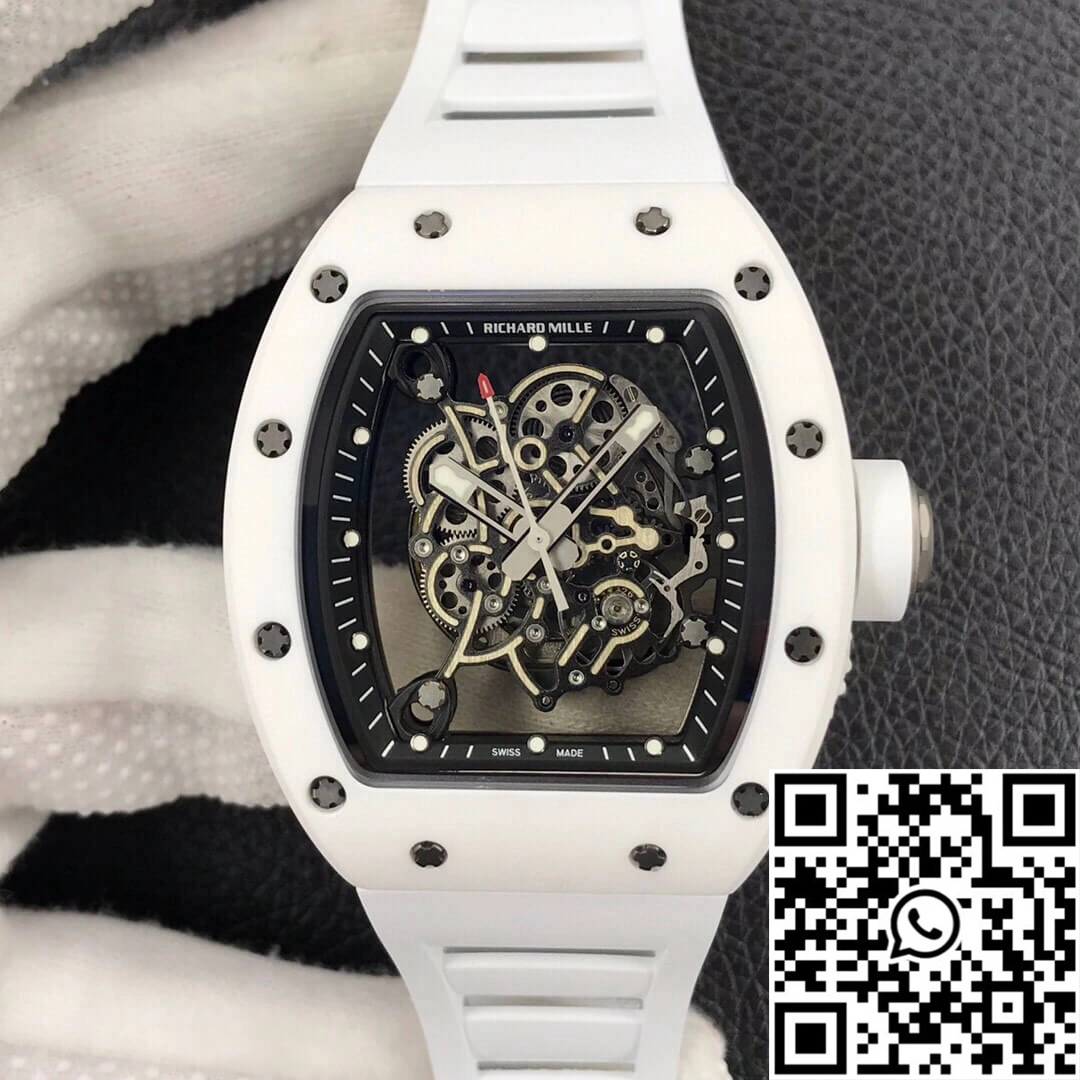 Lightweight Richard Mille RM055 ZF Factory White Ceramic 2420