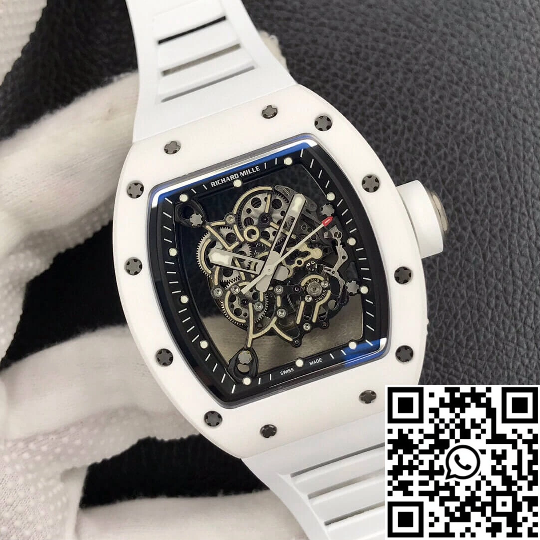Lightweight Richard Mille RM055 ZF Factory White Ceramic 2420