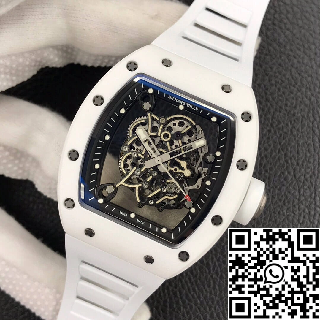 Lightweight Richard Mille RM055 ZF Factory White Ceramic 2420