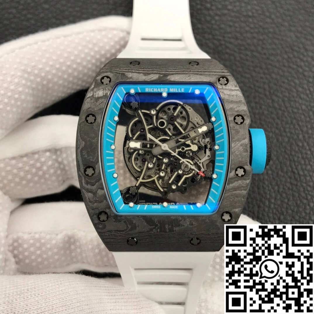 Breathable Richard Mille RM055 ZF Factory White Rubber Strap 2449