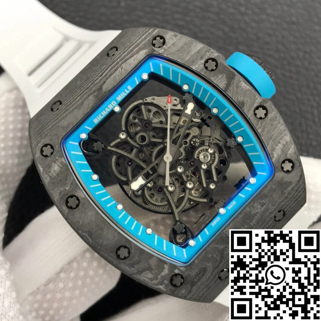 Breathable Richard Mille RM055 ZF Factory White Rubber Strap 2449