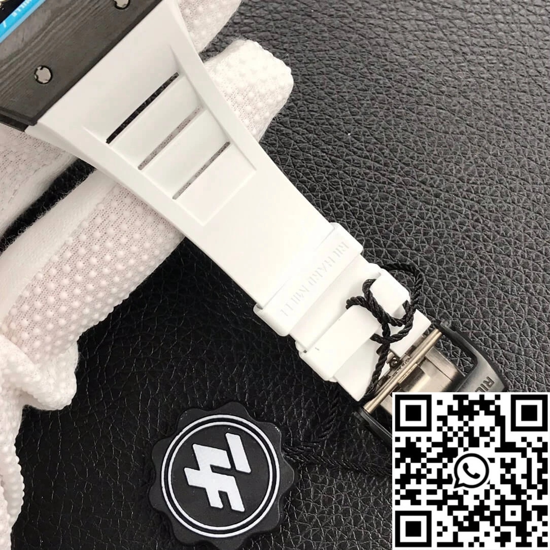 Breathable Richard Mille RM055 ZF Factory White Rubber Strap 2449