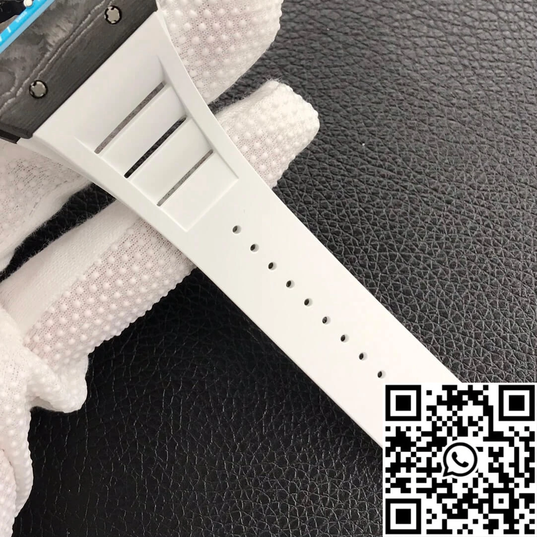 Breathable Richard Mille RM055 ZF Factory White Rubber Strap 2449