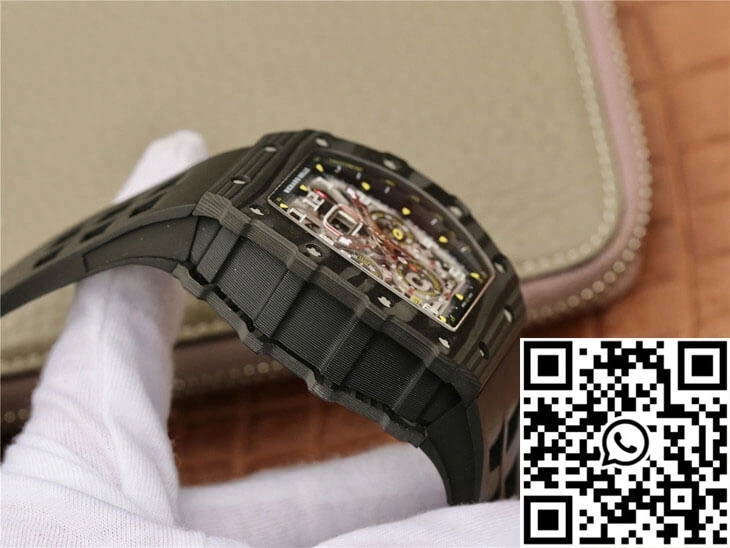 Comfortable Richard Mille RM11-03 KV Factory Black Carbon Fiber Case 2458
