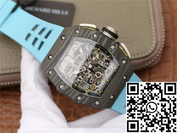 Richard Mille RM11-03 KV Factory Carbon Fiber Blue Strap Trendsetting 2468