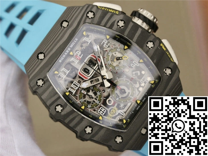 Richard Mille RM11-03 KV Factory Carbon Fiber Blue Strap Trendsetting 2468