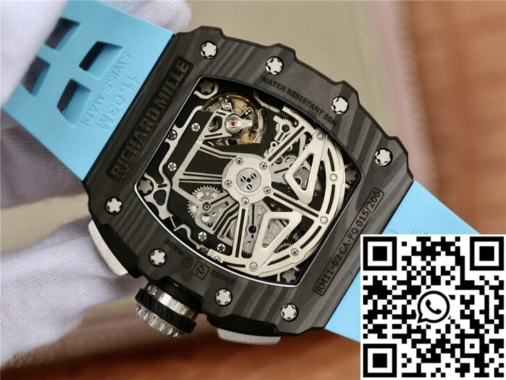 Richard Mille RM11-03 KV Factory Carbon Fiber Blue Strap Trendsetting 2468