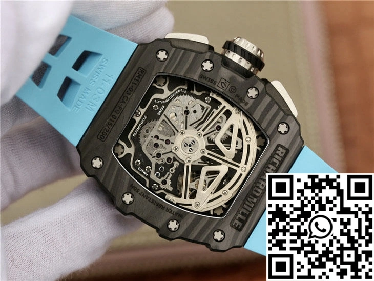 Richard Mille RM11-03 KV Factory Carbon Fiber Blue Strap Trendsetting 2468
