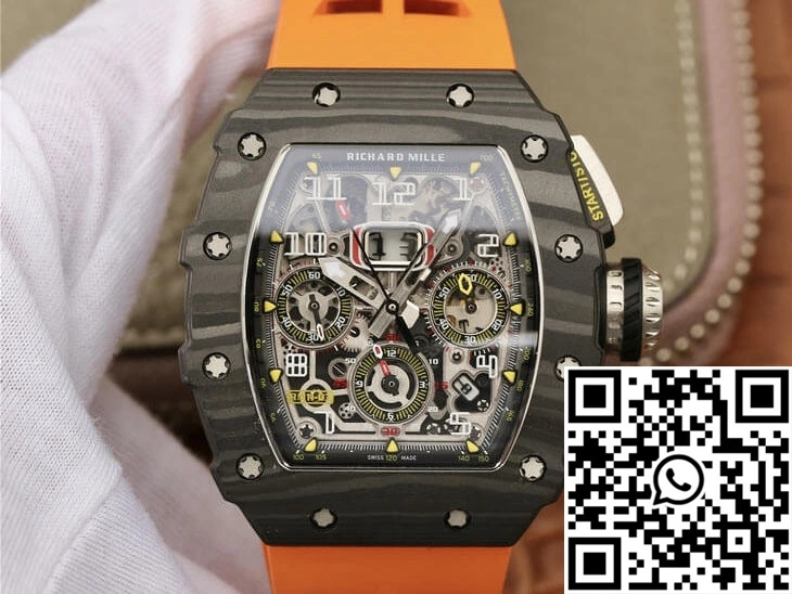 GoAnywhere Richard Mille RM11-03 KV Factory Carbon Fiber Orange Strap 2464