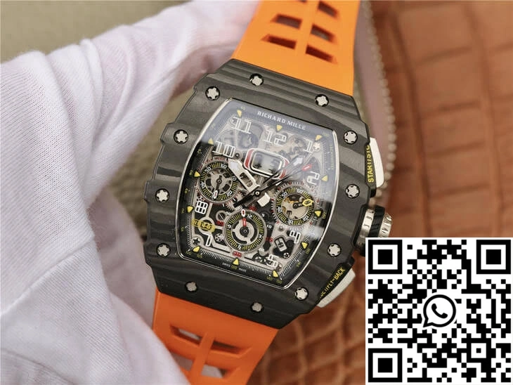 GoAnywhere Richard Mille RM11-03 KV Factory Carbon Fiber Orange Strap 2464