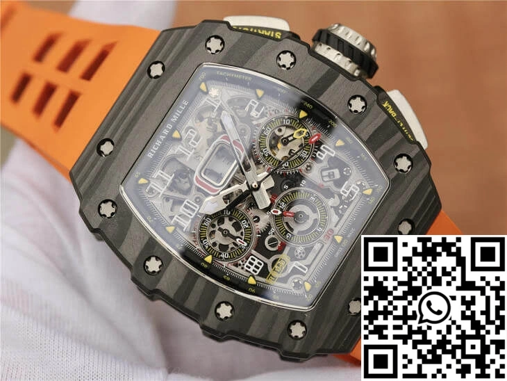 GoAnywhere Richard Mille RM11-03 KV Factory Carbon Fiber Orange Strap 2464
