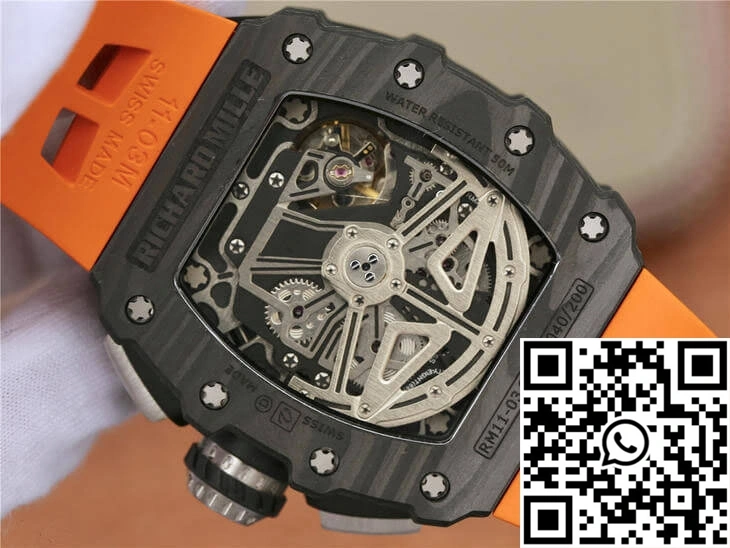 GoAnywhere Richard Mille RM11-03 KV Factory Carbon Fiber Orange Strap 2464
