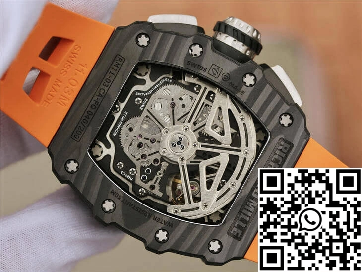 GoAnywhere Richard Mille RM11-03 KV Factory Carbon Fiber Orange Strap 2464