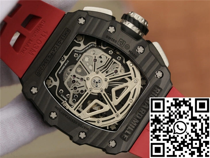 Richard Mille RM11-03 KV Factory Carbon Fiber Red Strap FreshLook 2457