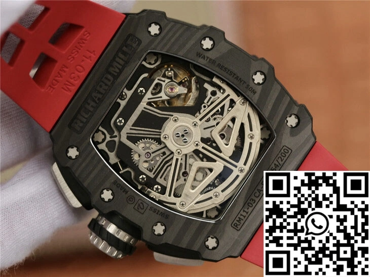 Richard Mille RM11-03 KV Factory Carbon Fiber Red Strap FreshLook 2457