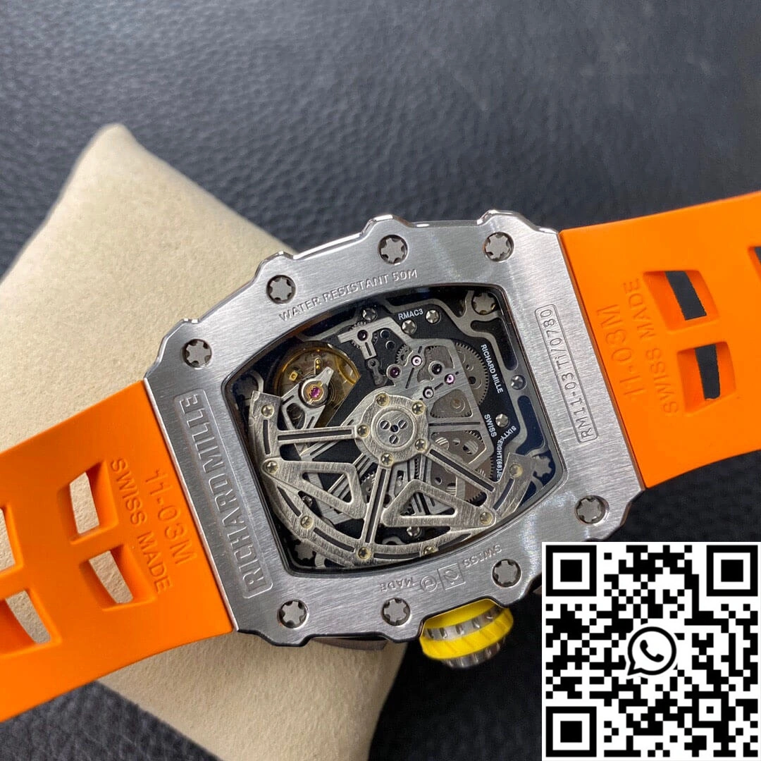 Richard Mille RM11-03 KV Factory Orange Rubber Strap Casual 2320