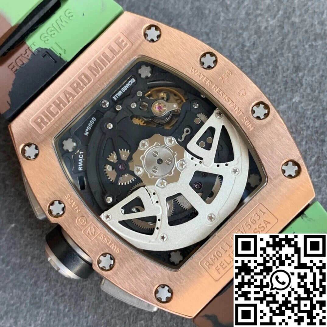 Richard Mille RM11 KV Factory Rose Gold Camouflage Strap Unisex 2462