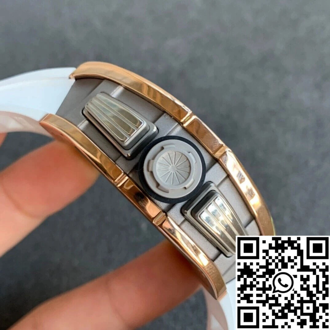 Vibrant Richard Mille RM11 KV Factory Rose Gold White Strap 2470