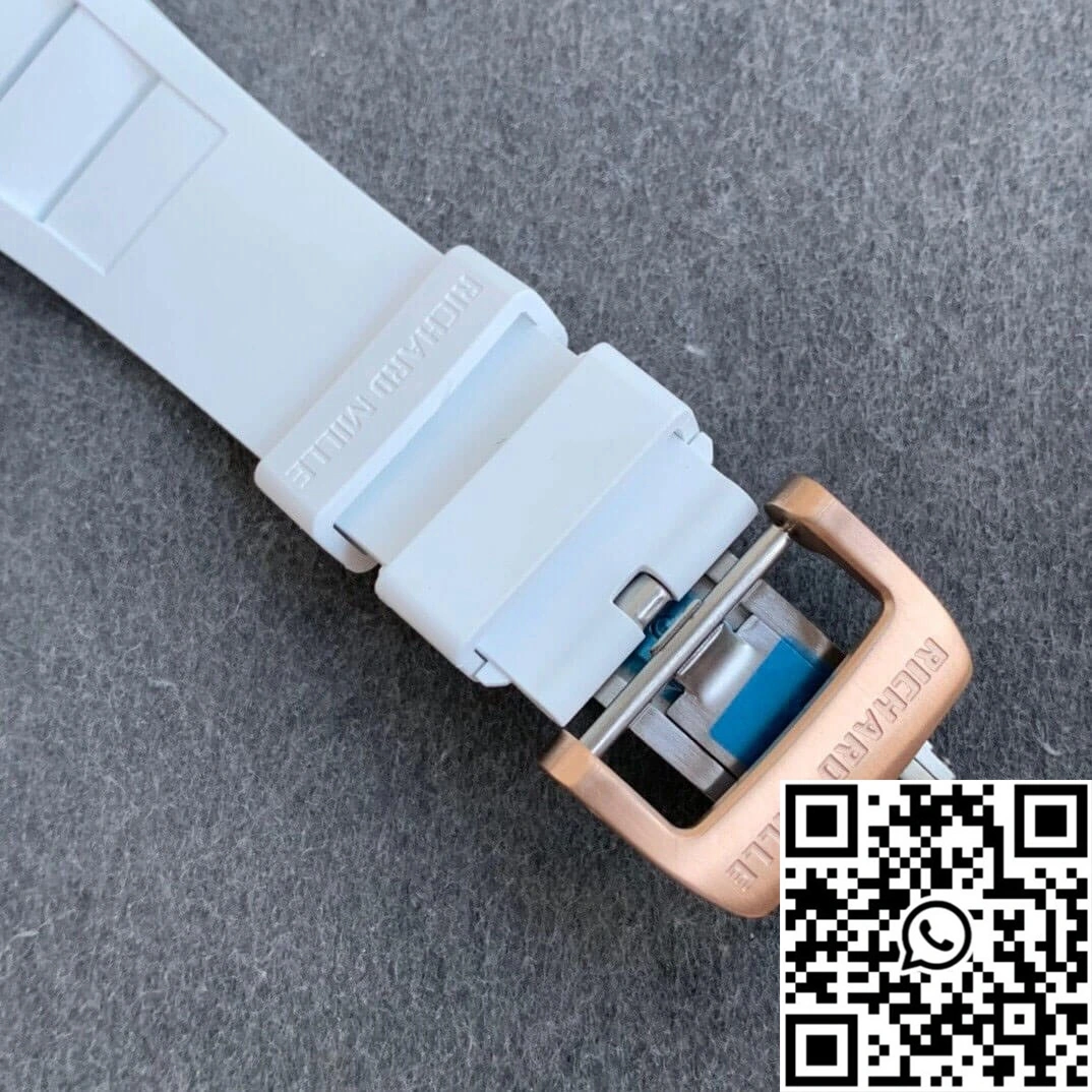 Vibrant Richard Mille RM11 KV Factory Rose Gold White Strap 2470