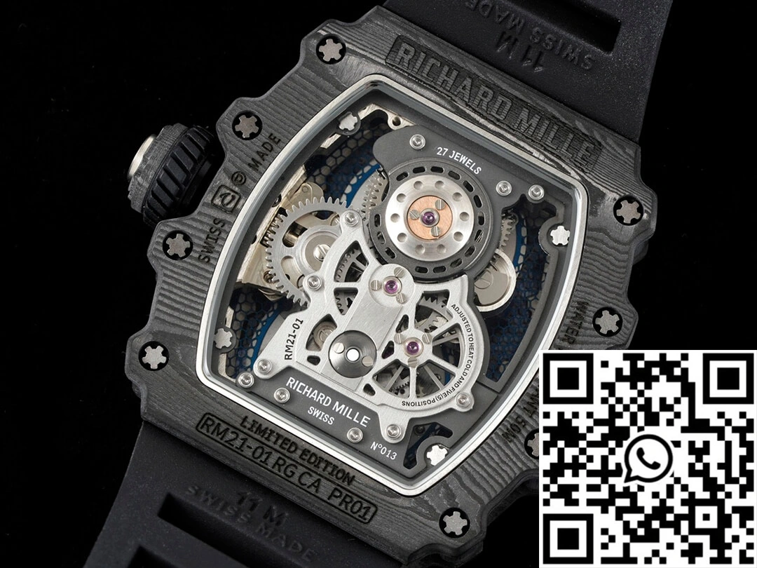 Richard Mille RM21-01 RM Factory Tourbillon Skeleton Dial Black Strap Lightweight 2476