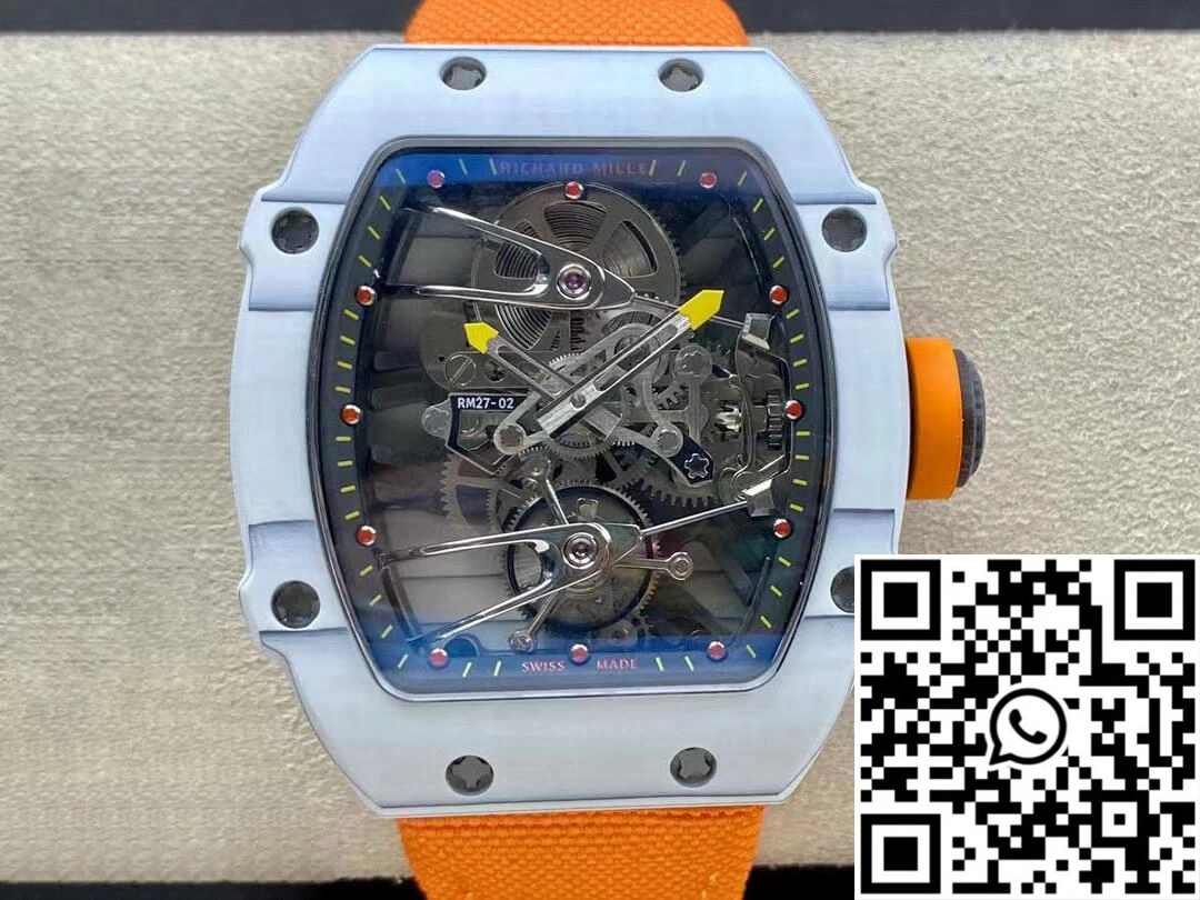 SmartChoice Richard Mille RM27-02 RM Factory Skeleton Tourbillon Orange Strap 2393