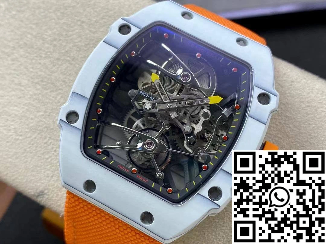 SmartChoice Richard Mille RM27-02 RM Factory Skeleton Tourbillon Orange Strap 2393