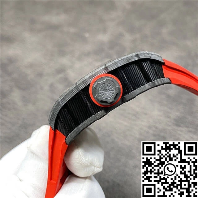 Trendsetting Richard Mille RM35-02 KV Factory Carbon Fiber Red Rubber Strap 2483