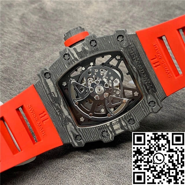 Trendsetting Richard Mille RM35-02 KV Factory Carbon Fiber Red Rubber Strap 2483