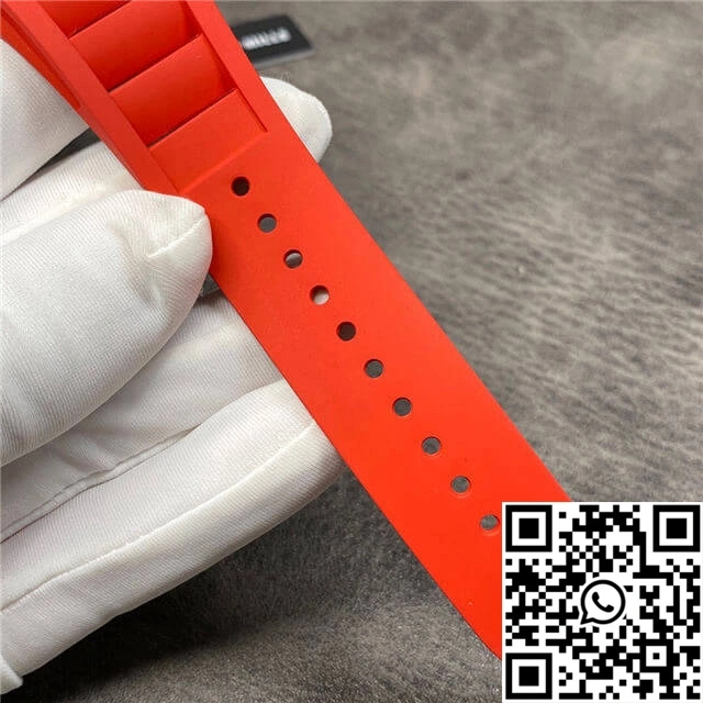Trendsetting Richard Mille RM35-02 KV Factory Carbon Fiber Red Rubber Strap 2483