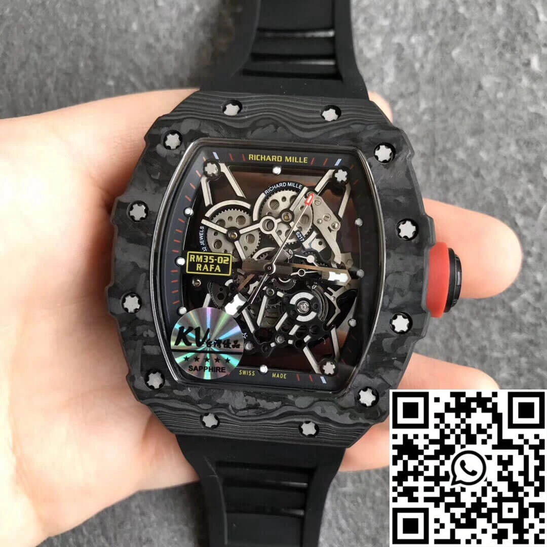 Richard Mille RM35-02 KV Factory V3 Carbon Fiber Black Strap Breathable 2485
