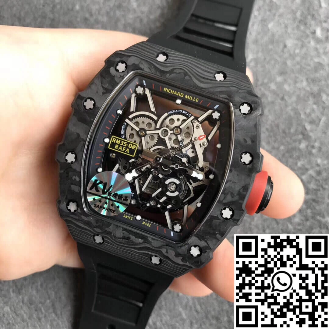 Richard Mille RM35-02 KV Factory V3 Carbon Fiber Black Strap Breathable 2485