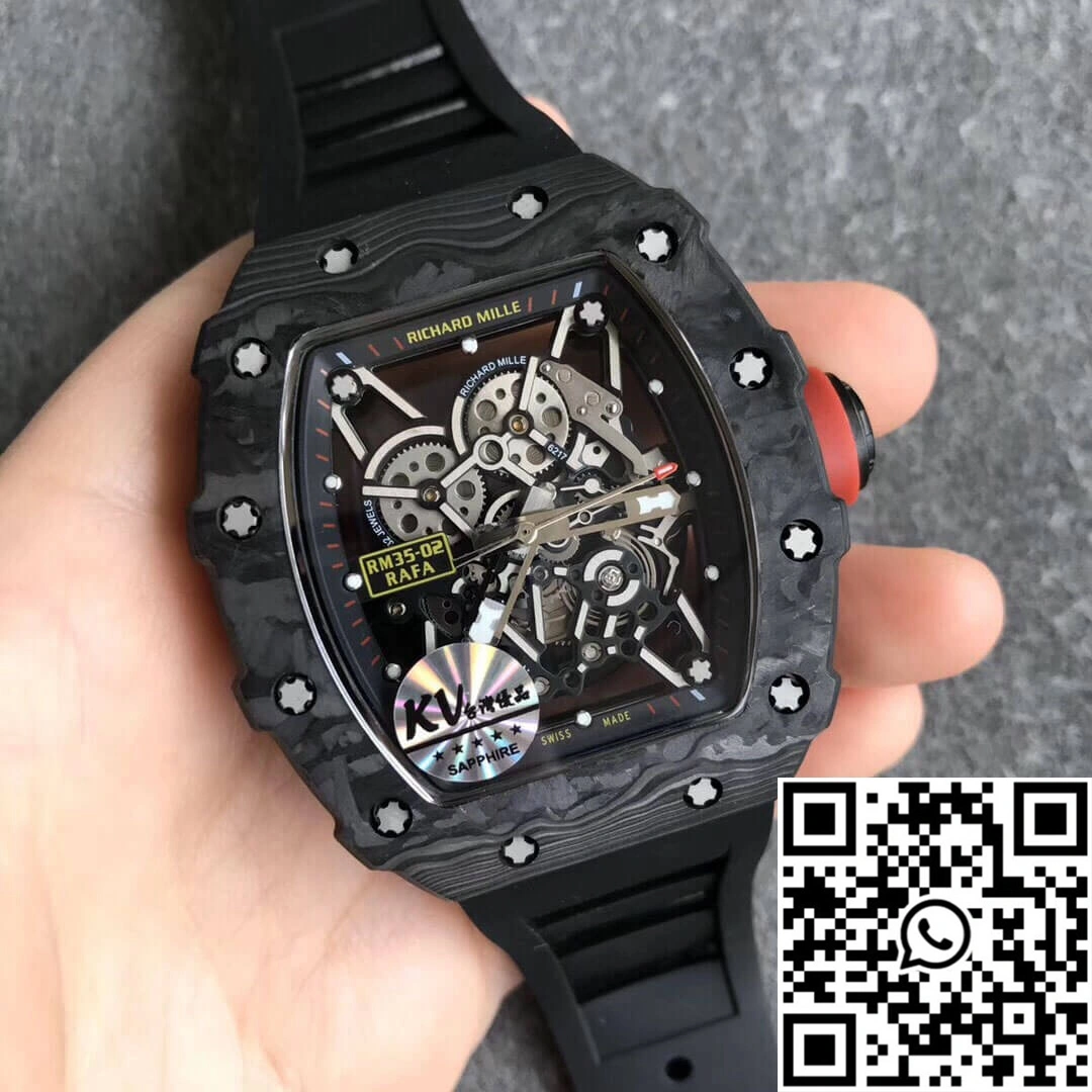 Richard Mille RM35-02 KV Factory V3 Carbon Fiber Black Strap Breathable 2485