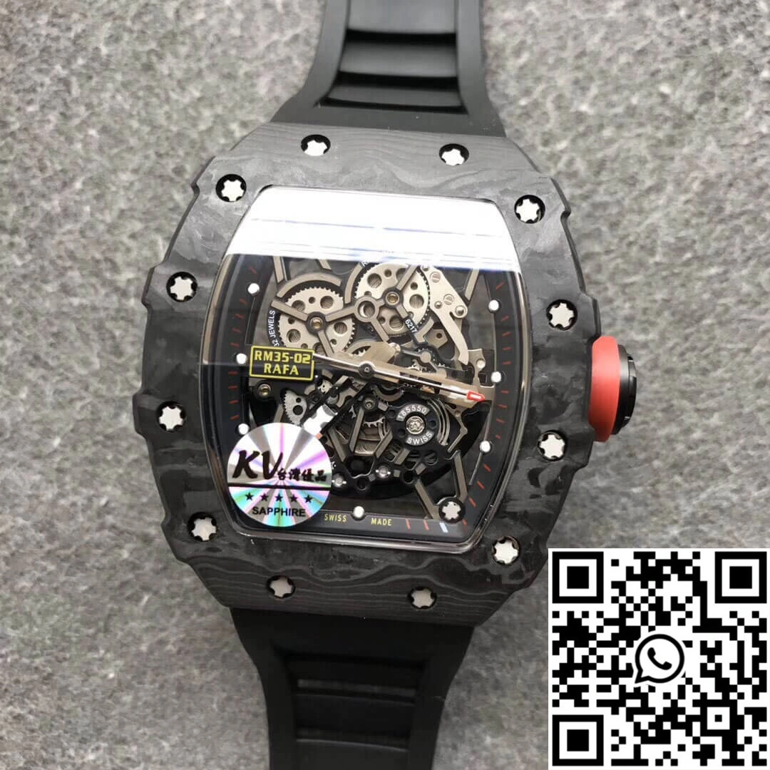 Richard Mille RM35-02 KV Factory V3 Carbon Fiber Black Strap Breathable 2485