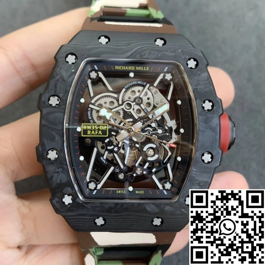 MoistureWicking Richard Mille RM35-02 KV Factory V3 Carbon Fiber Camouflage Strap 2492
