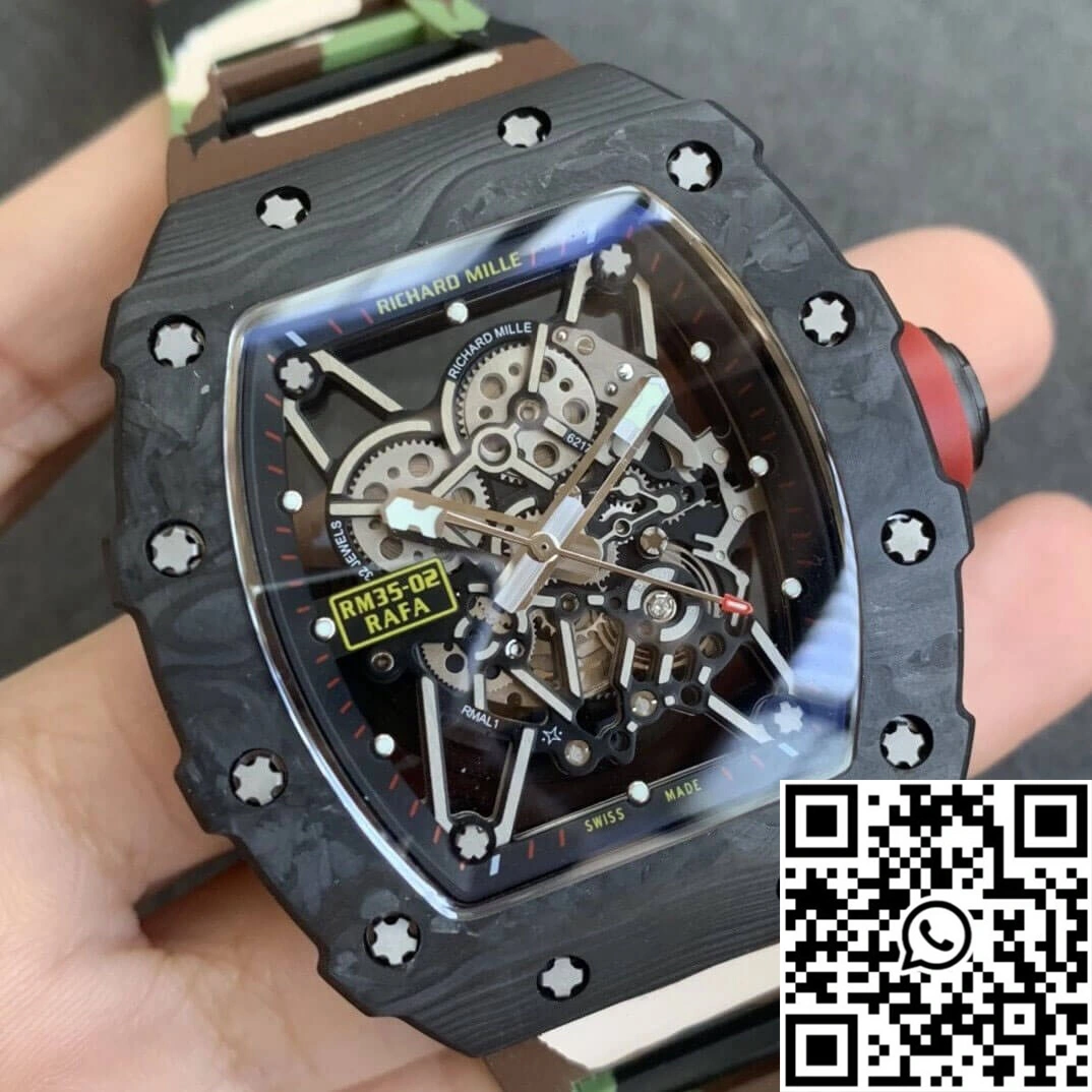 MoistureWicking Richard Mille RM35-02 KV Factory V3 Carbon Fiber Camouflage Strap 2492