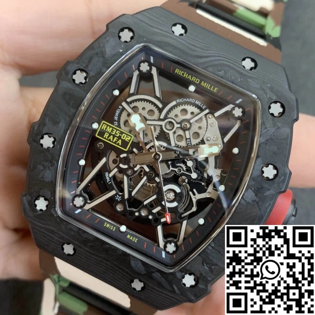 MoistureWicking Richard Mille RM35-02 KV Factory V3 Carbon Fiber Camouflage Strap 2492