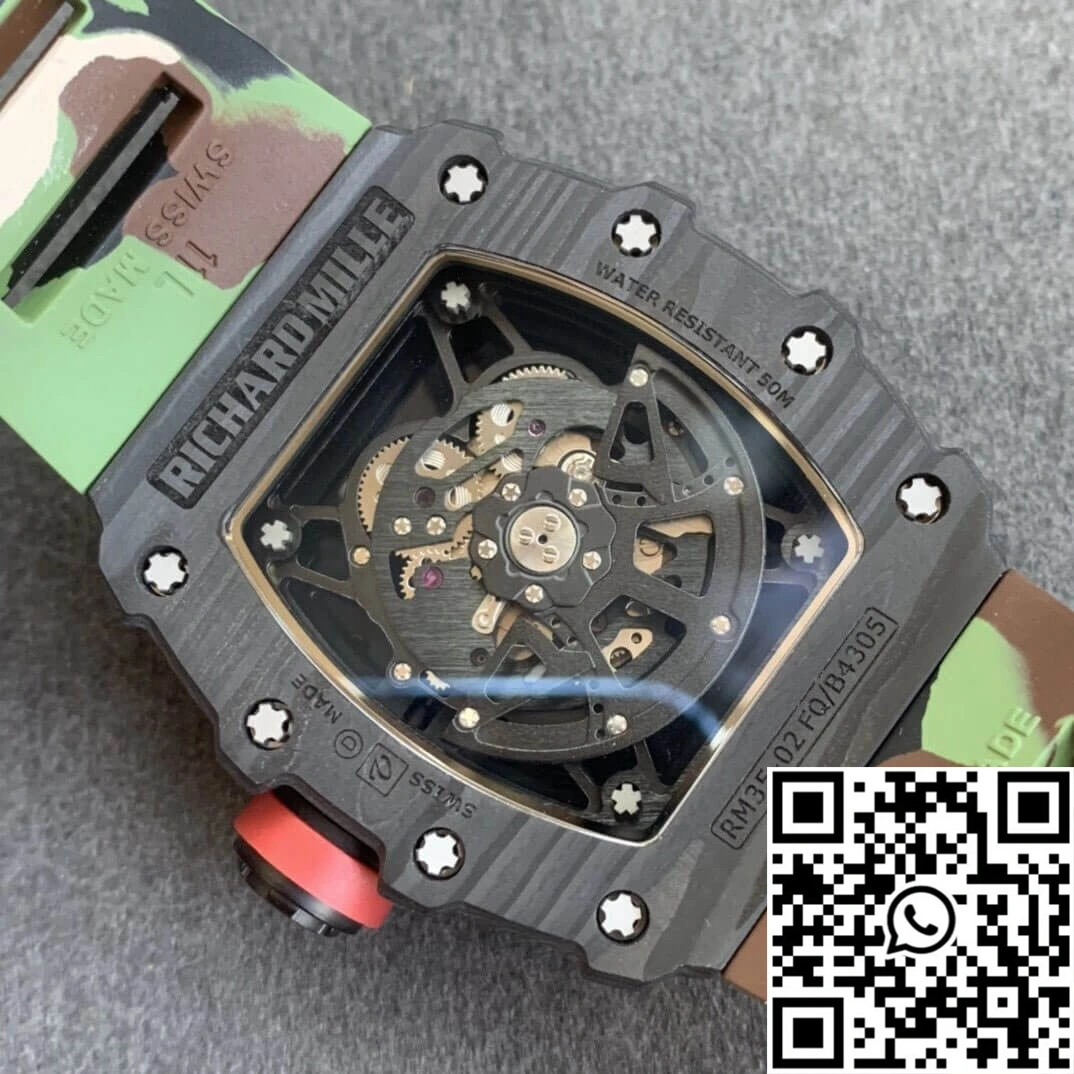 MoistureWicking Richard Mille RM35-02 KV Factory V3 Carbon Fiber Camouflage Strap 2492