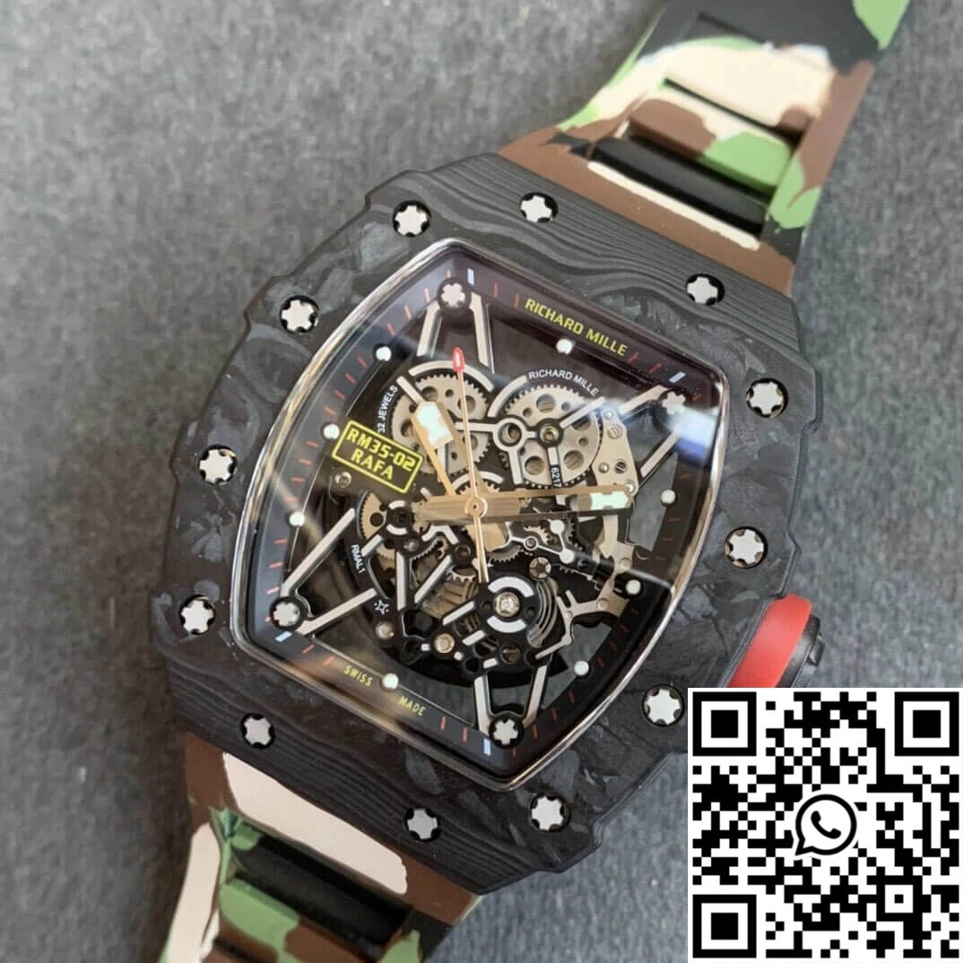 MoistureWicking Richard Mille RM35-02 KV Factory V3 Carbon Fiber Camouflage Strap 2492