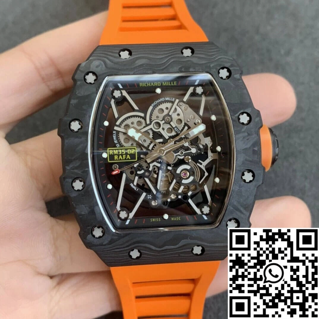 Richard Mille RM35-02 KV Factory V3 Carbon Fiber Orange Strap Resilient 2482