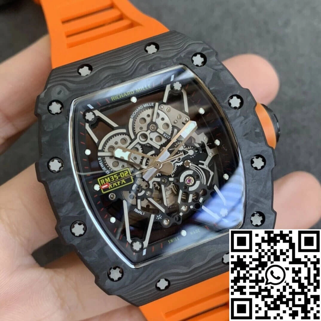 Richard Mille RM35-02 KV Factory V3 Carbon Fiber Orange Strap Resilient 2482