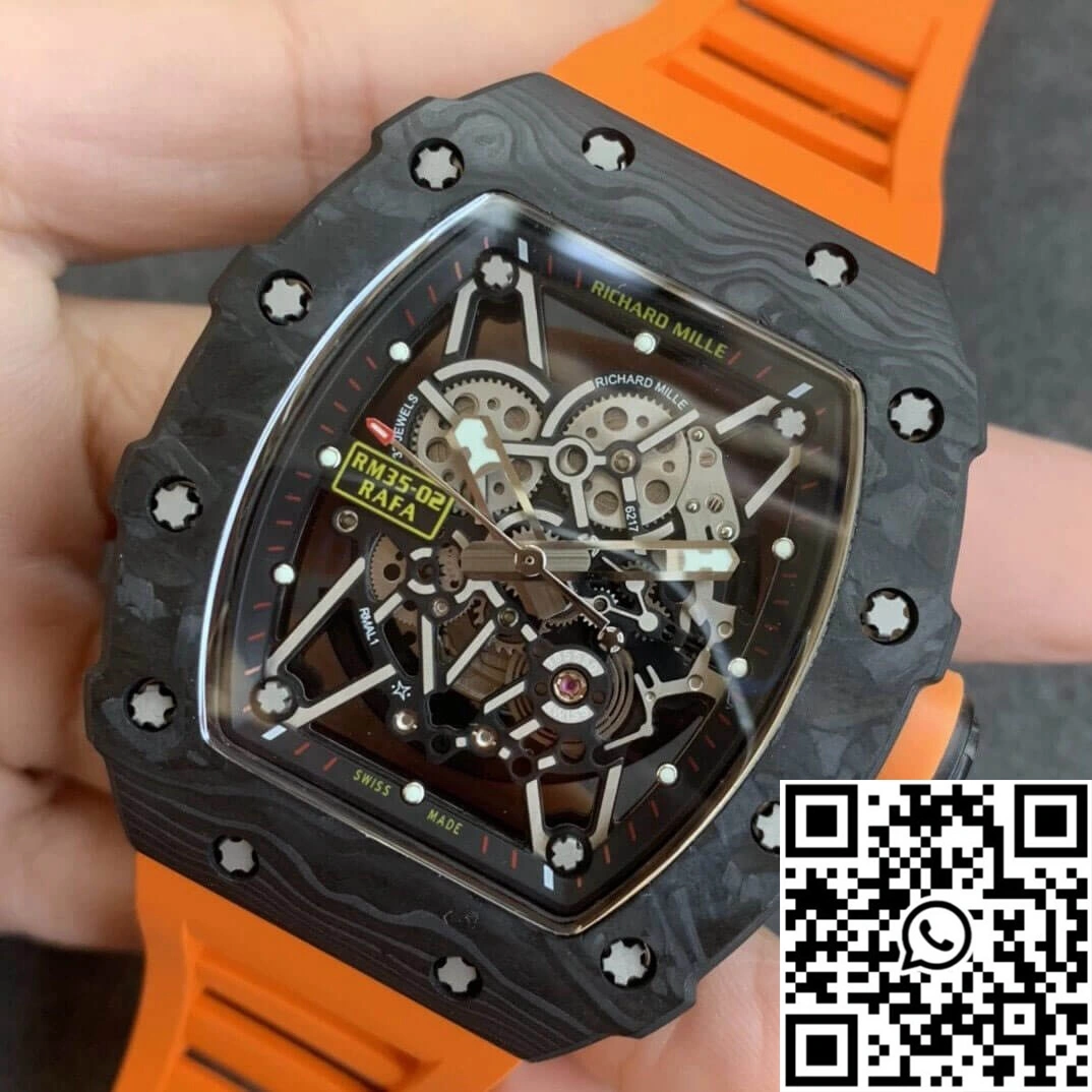 Richard Mille RM35-02 KV Factory V3 Carbon Fiber Orange Strap Resilient 2482