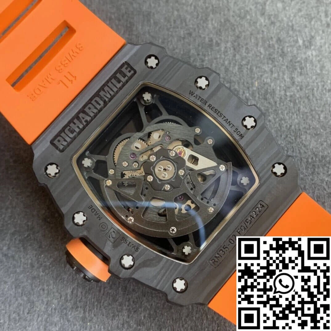Richard Mille RM35-02 KV Factory V3 Carbon Fiber Orange Strap Resilient 2482