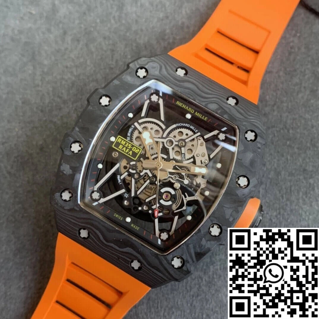 Richard Mille RM35-02 KV Factory V3 Carbon Fiber Orange Strap Resilient 2482