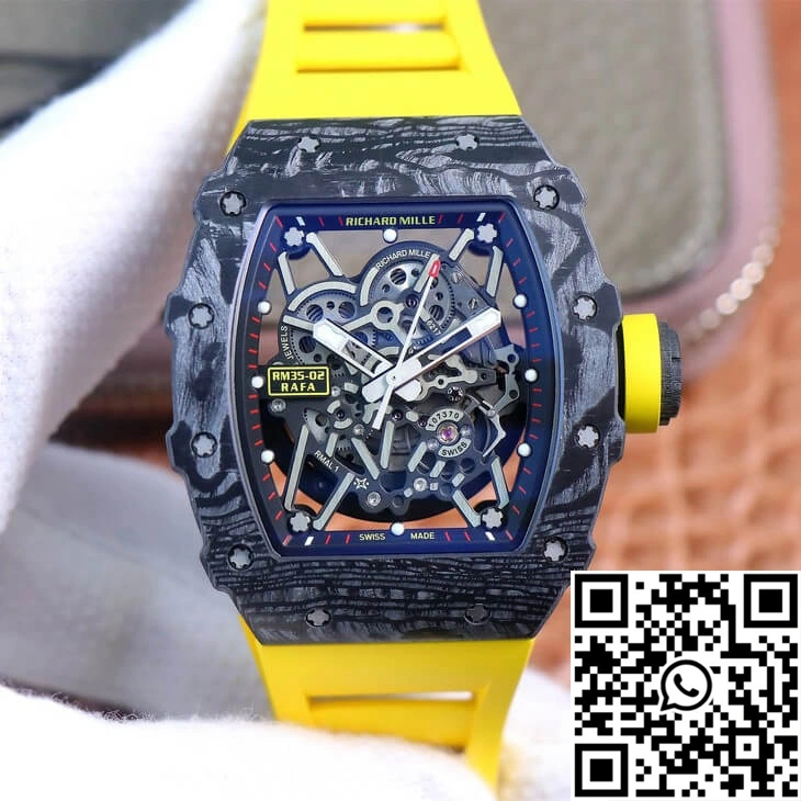 EasyMatch Richard Mille RM35-02 ZF Factory Yellow Rubber Strap 2487