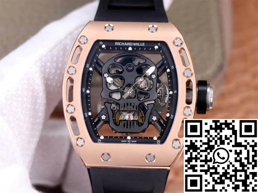 Supportive Richard Mille RM52-01 Tourbillon JB Factory Ceramic Skull Dial 2388